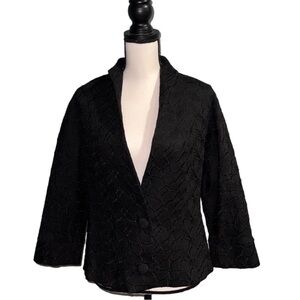 Randy kemper- black floral button up jacket